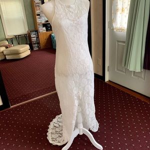 White lace wedding dress
